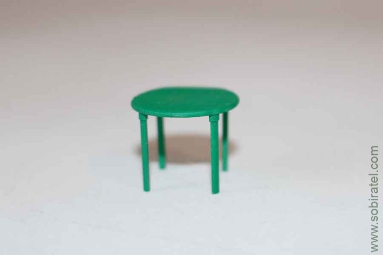 масштабная модель Стол пластиковый круглый зелёный (Opus 1:43)