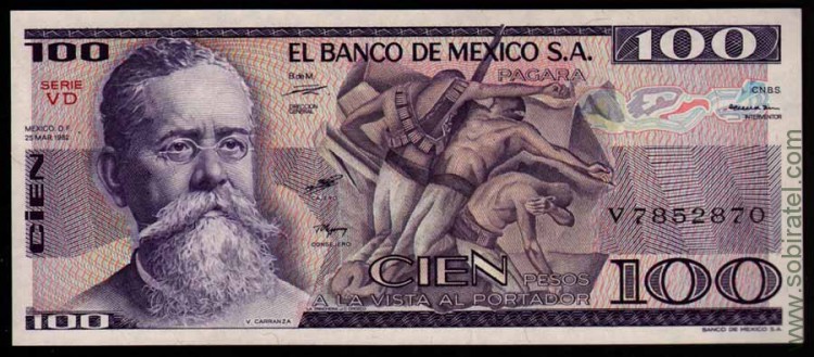 Мексика 1982, 100 песо