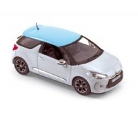 Citroen DS3 2010 white with blue boticcelli roof (Norev 1:43)