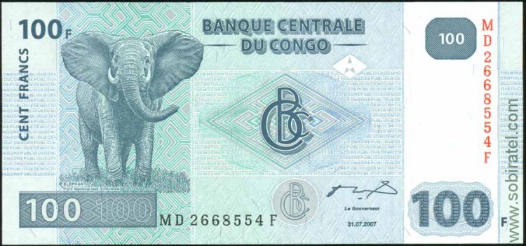 Конго 2007, 100 франков