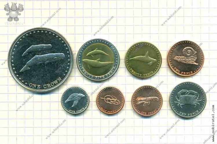 Тристан-да-Кунья, набор 8 монет.