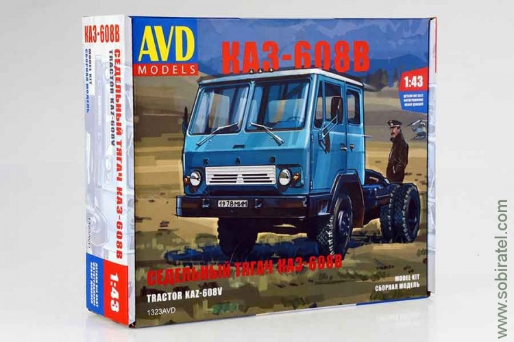 Сборная модель КАЗ-608В седельный тягач, 1:43 AVD