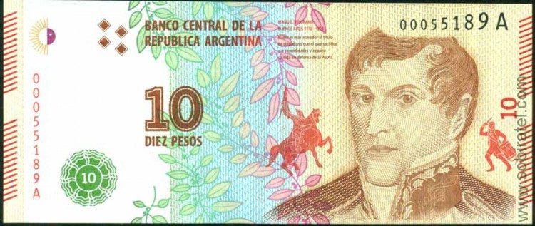Аргентина 2015, 10 песо