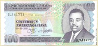 Бурунди 2001, 100 франков.