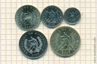 Гватемала набор 5 монет.