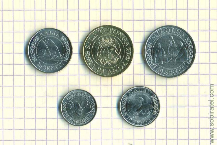 Тонга. Набор 5 монет