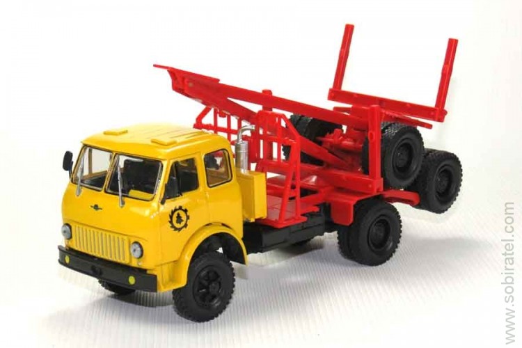 МАЗ-509 1966-69 лесовоз желтый/красный (Наш Автопром)