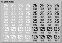 DKM0592 Набор декалей Дублирующие знаки России - регион 25, 125 - Приморский край (100x70 мм)