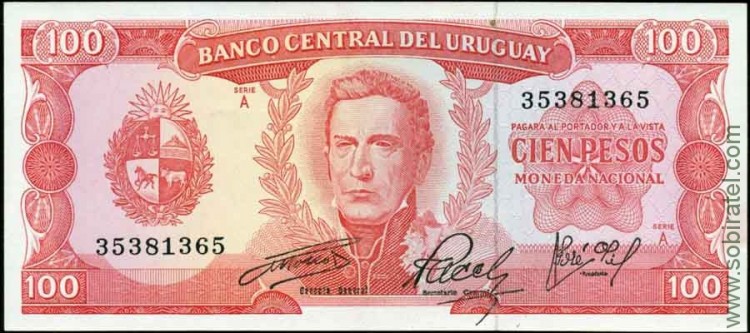 Уругвай 1967, 100 песо
