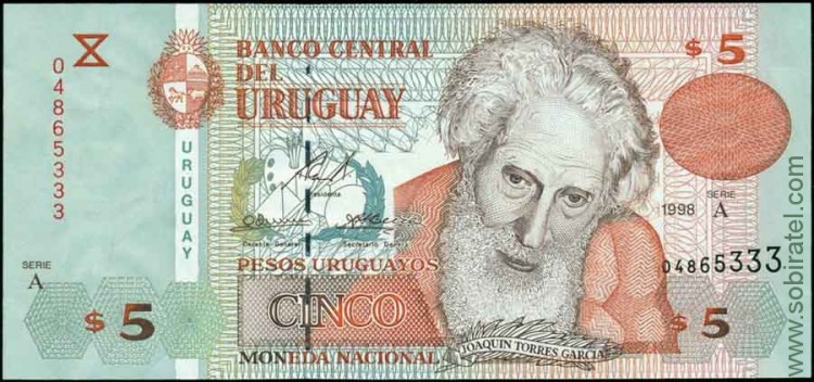 Уругвай 1998, 5 песо
