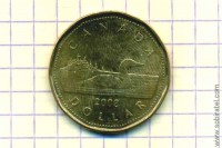 1 доллар 2008 Канада (черноклювая гагара)