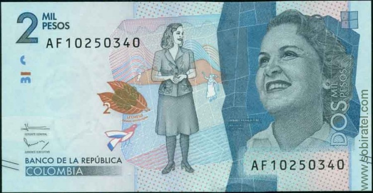 Колумбия 2016, 2000 песо.