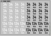 DKM0601 Набор декалей Дублирующие знаки России - регион 34, 134 - Волгоградская область (100x70 мм)
