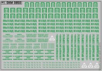 DKM0850 Набор декалей надписи и указатели для автобусов зеленые (100x70 мм)