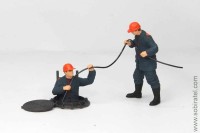 фигурки Два рабочих с кабелем оранжевый вар. (Моделстрой 1:43)