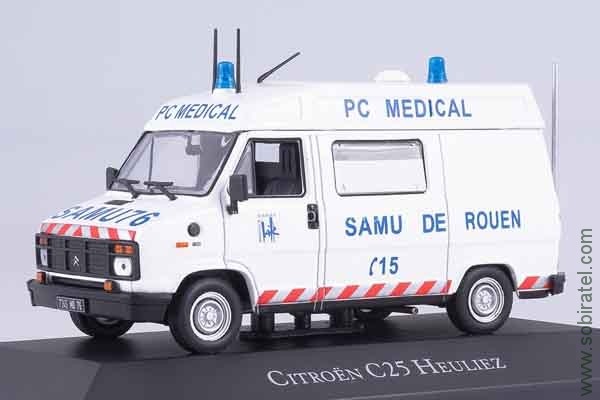 Citroen C25 Heuliez SAMU 76 PC medical ambulance 1984 (Atlas 1:43)