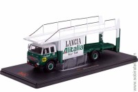 FIAT 673 автовоз техничка Lancia Alitalia Rally Team 1976 зелёно-белый (iXO 1:43)