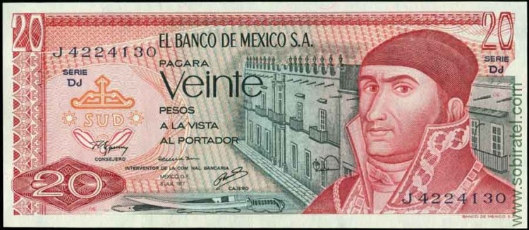 Мексика 1977, 20 песо