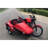 мотоцикл ЯВА JAWA 638 с коляской Велорекс-562, красный, Моделстрой 1:43