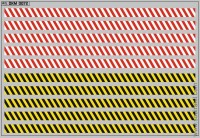 DKM0072 Набор декалей Габариты для спецтехники и грузовиков красно-белый, красно-желтый наклон влево (100x140 мм)