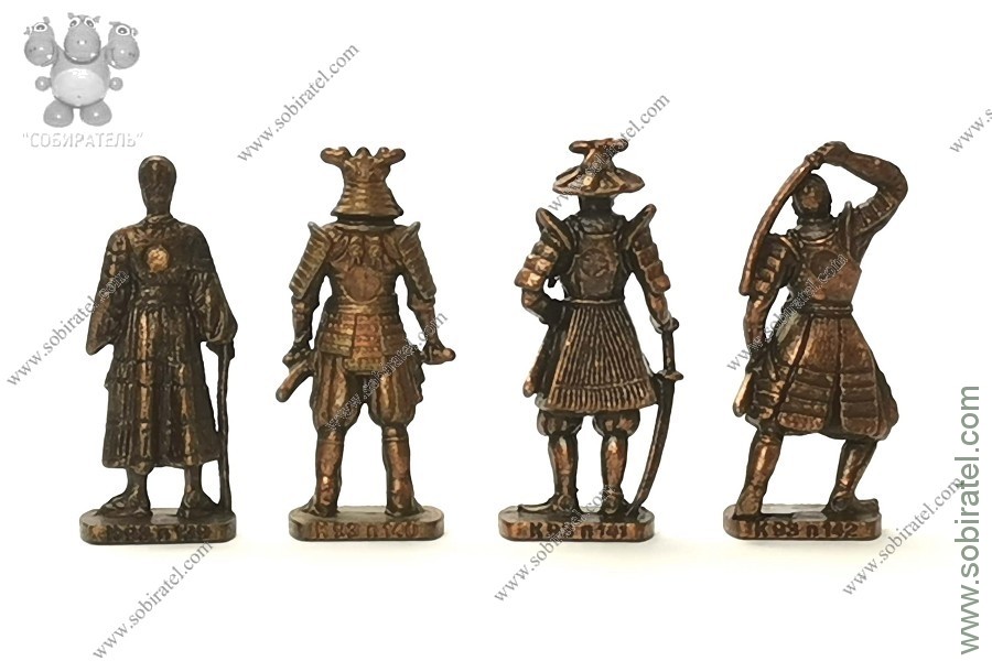 Японские самураи 1600, 4 шт., 40 мм, K93 n, красная медь