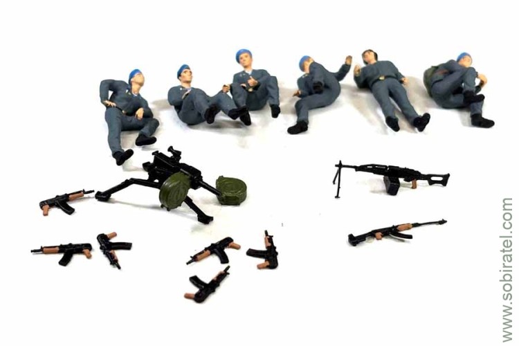 фигурки Десантники, 6 шт. разных (Моделстрой 1:43)