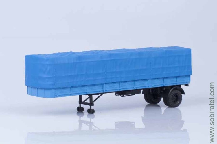 полуприцеп Минский-93801/2 с тентом, синий (НАП 1:43)