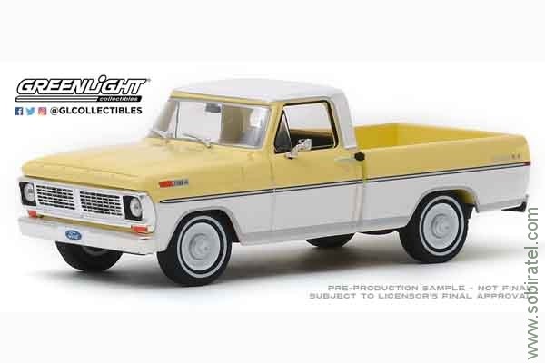Ford F-100 pick-up 1970 pinto yellow / pure white (Greenlight 1:43)