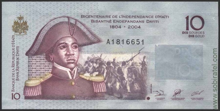 Гаити 2004, 10 гурдов. 200 лет независимости.