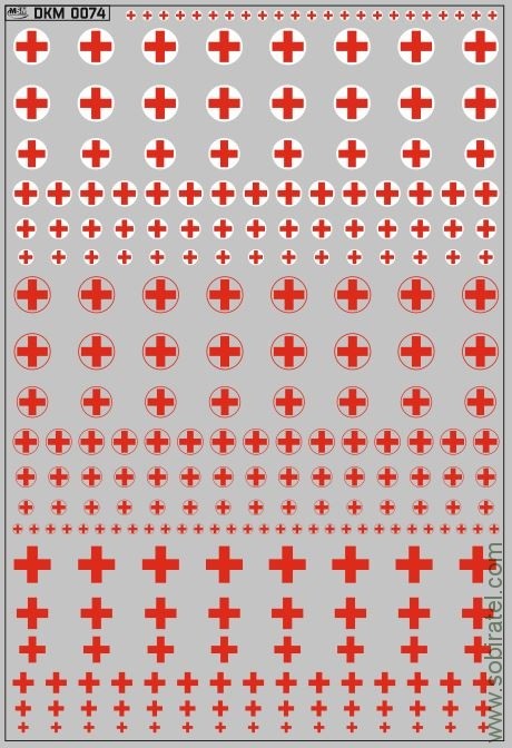 DKM0074 Набор декалей Логотипы скорой помощи, кресты (100х140 мм)