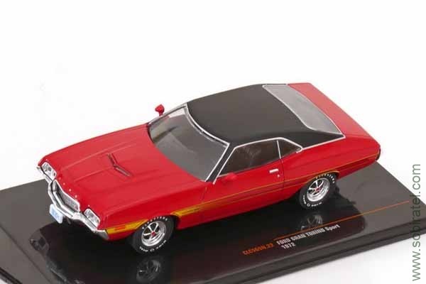 Ford Gran Torino Sport 1972 matt red / black (iXO 1:43)
