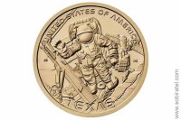 1 доллар 2025 США. Астронавт - выход в космос. Техас. Серия Американские инновации