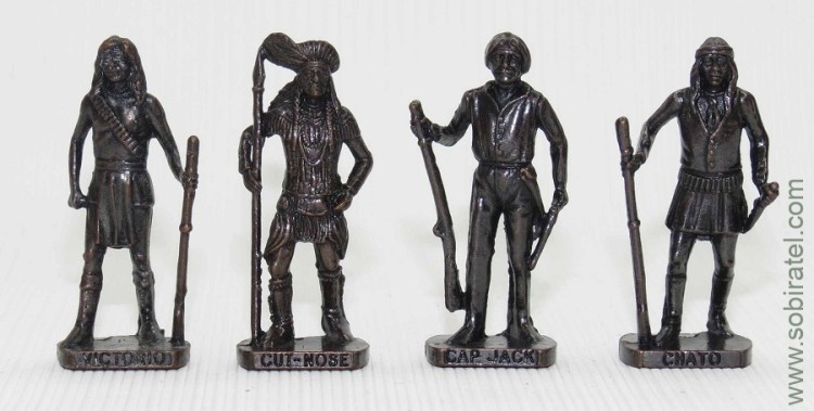 Знаменитые индейские вожди - 2, 4 шт., 40 мм, SCAME, чернение