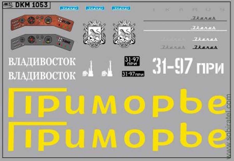 DKM1053 Набор декалей для Икаруса 256 Приморье (100x70 мм)