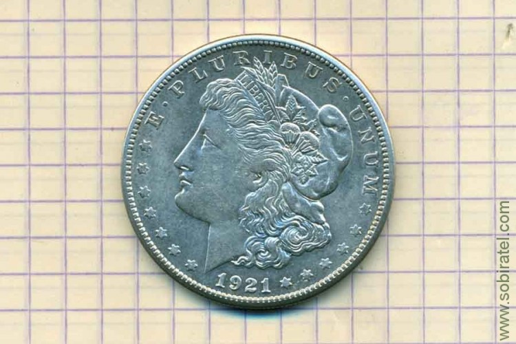 1 доллар 1921 г. США (Morgan)