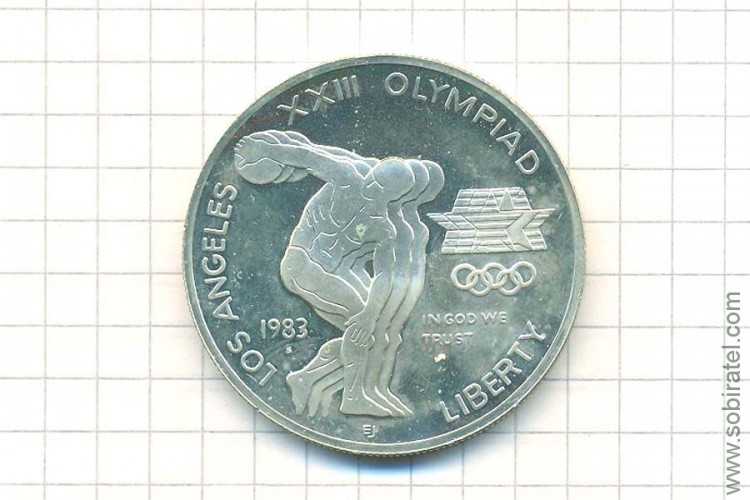 1 доллар 1983 США, XXIII летние Олимпийские Игры 1984 Лос-Анджелес - дискобол