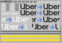 DKM0113 Набор декалей Uber такси (100x70 мм)