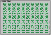DKM0843 Набор декалей трамвайных парковых номеров Магнитогорск зеленые (100x70 мм)