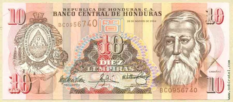Гондурас 2004, 10 лемпир.