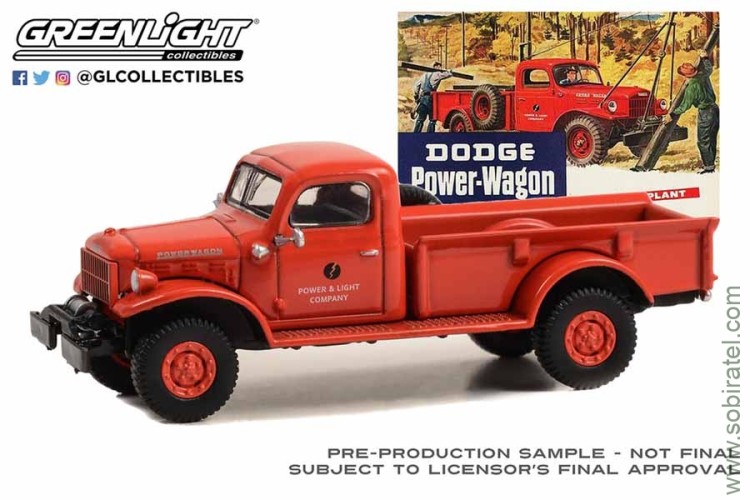 1/64 Dodge Power Wagon A Self-Propelled Power Plant 1945 пикак, красный (Greenline, serie 9)