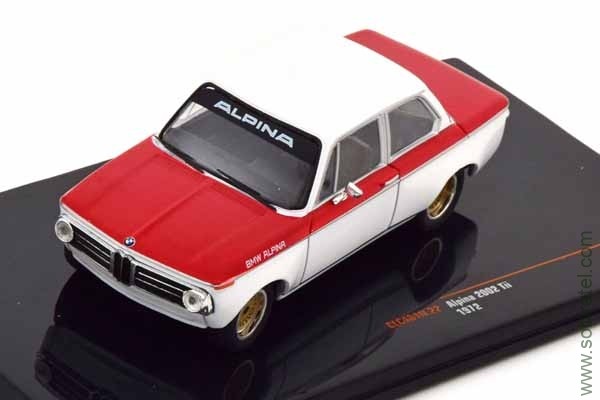 BMW Alpina 2002 Tii 1972 бело-красный (iXO 1:43)