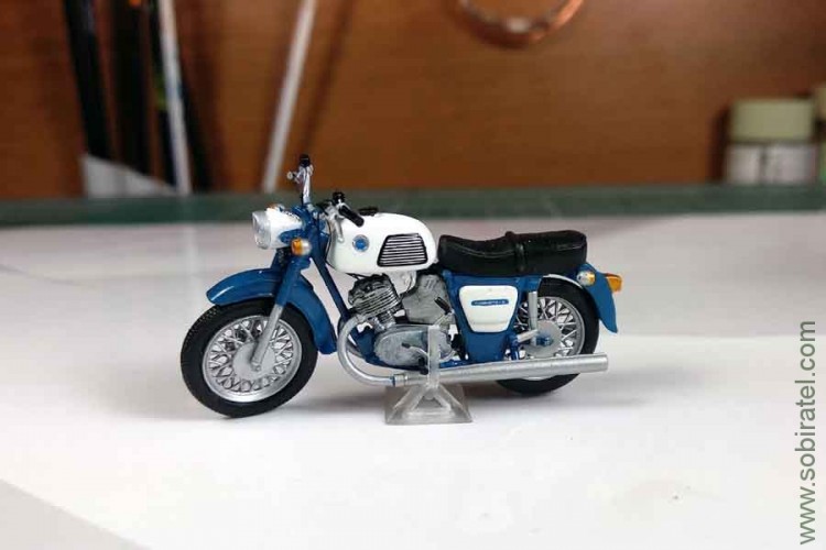 мотоцикл Планета-3 бело-синий, 1:43 Моделстрой