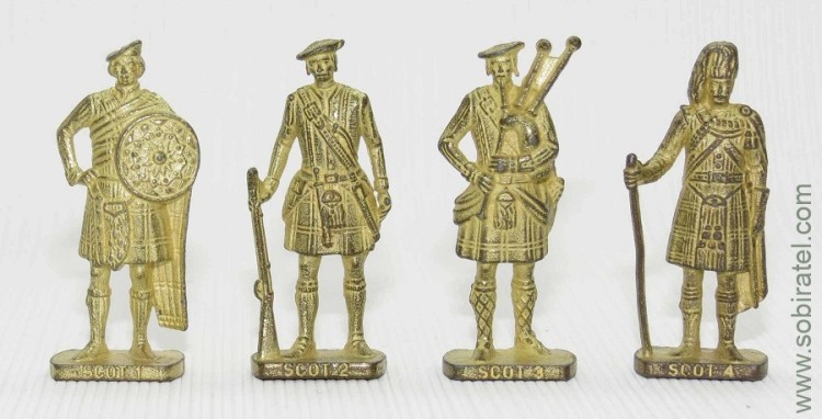 Шотландцы в 1743 году, 4 шт., 40 мм, k93n..., золотистые