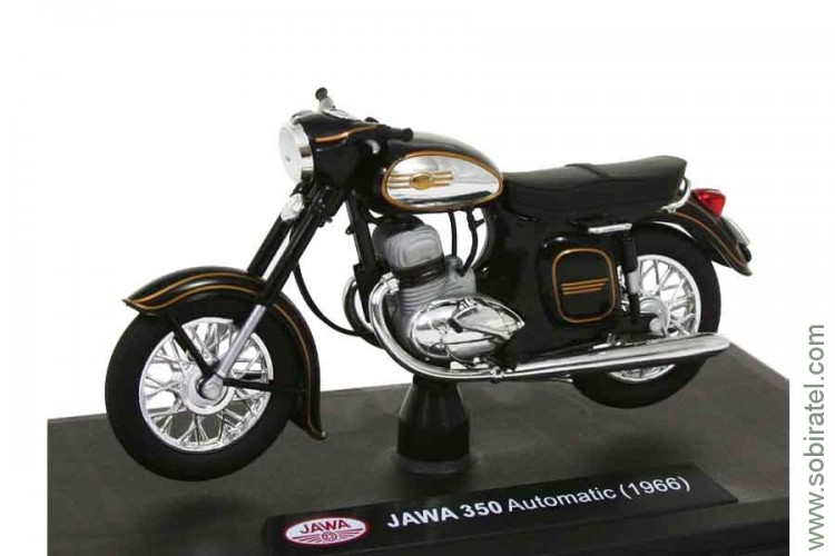 мотоцикл ЯВА JAWA 350 Kývačka Automatic 1966 black, 1:18 Abrex