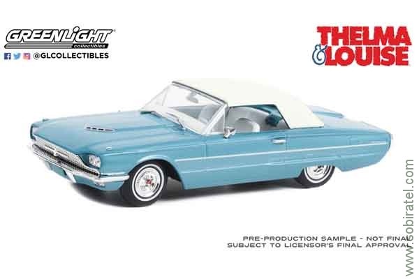 Ford Thunderbird 1966 закрытый, голубой, из к/ф Тельма и Луиза (Greenlight 1:43)