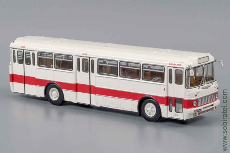 автобус Икарус Ikarus-556 бело-красный с номерами, 1:43 ClassicBus