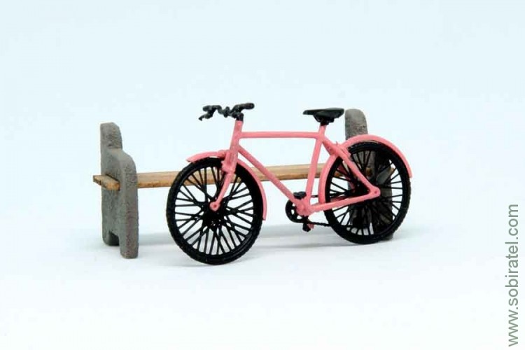 масштабная модель Велосипед с крыльями розовый (1:43 Моделстрой)