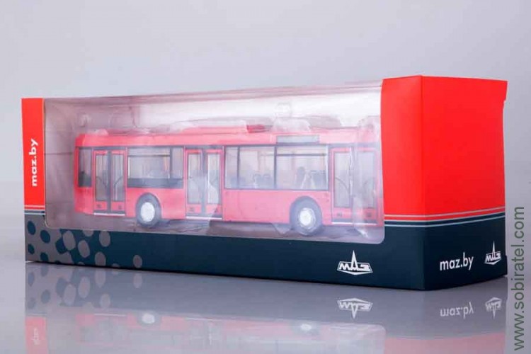 автобус МАЗ-203 городской красный, SSM 1:43