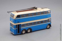 троллейбус ЯТБ-3 двухэтажный 1938 одна дверь, голубой / бежевый (Ultra 1:43)