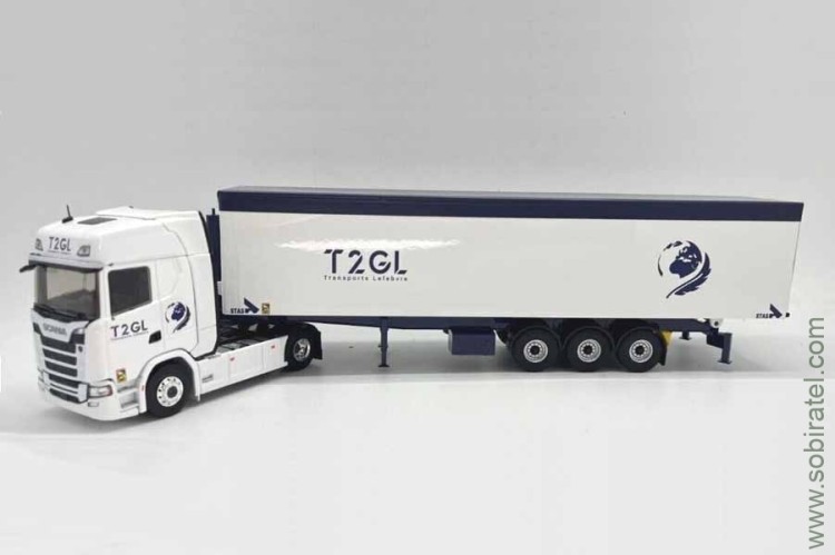 Scania S500 c полуприцепом-самосвалом (тент) T2GL Transports 2020 (Eligor 1:43)